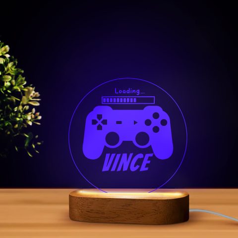 Kör alakú gamer LED lámpa névvel