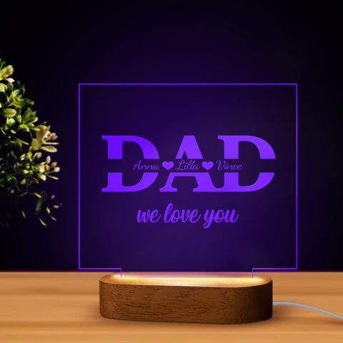 Dad we love you, nevekkel LED lámpa