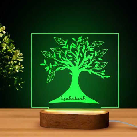 Családunk, 8 névvel LED lámpa