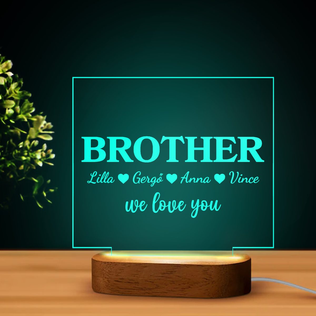 Brother we love you, nevekkel LED lámpa