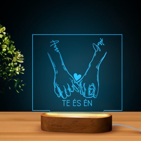 Te és én, nevekkel LED lámpa