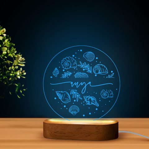 Kagyló mintás, kör alakú LED lámpa anyának