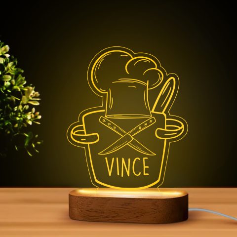 Fazék alakú LED lámpa névvel