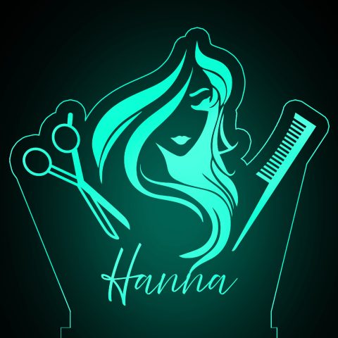 Fodrászos LED lámpa névvel