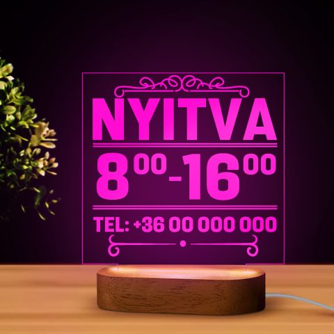 Nyitvatartásos LED lámpa 1