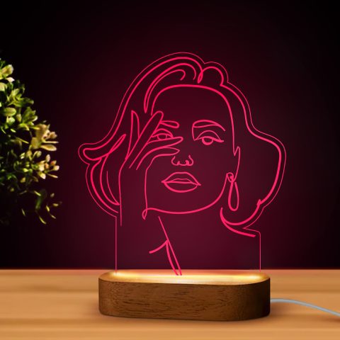 Női arc LED lámpa