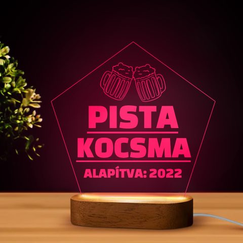 Kocsma feliratos neves led lámpa