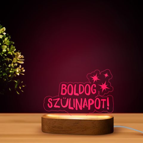 Boldog szülinapot feliratú led lámpa