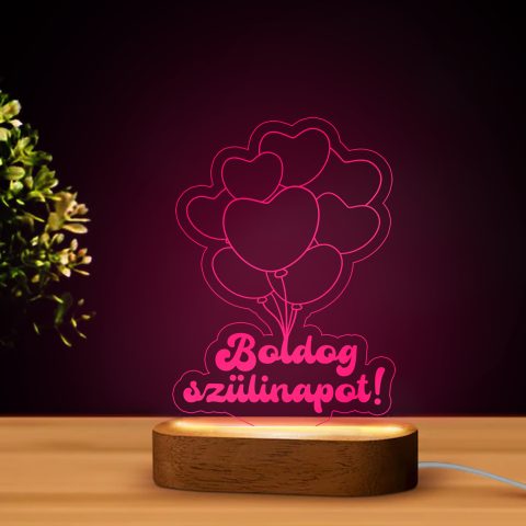 Boldog szülinapot feliratú lufis led lámpa