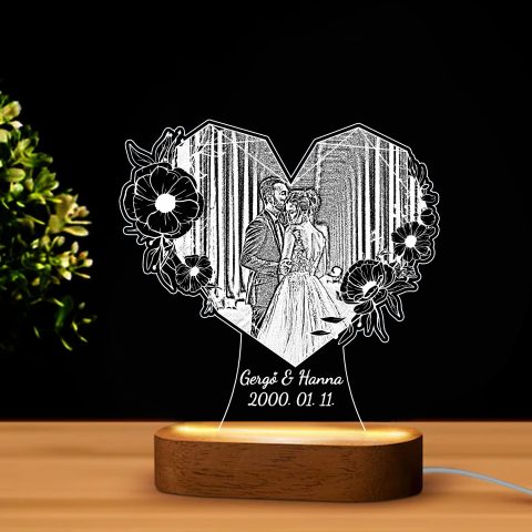Szív formájú fényképes led lámpa