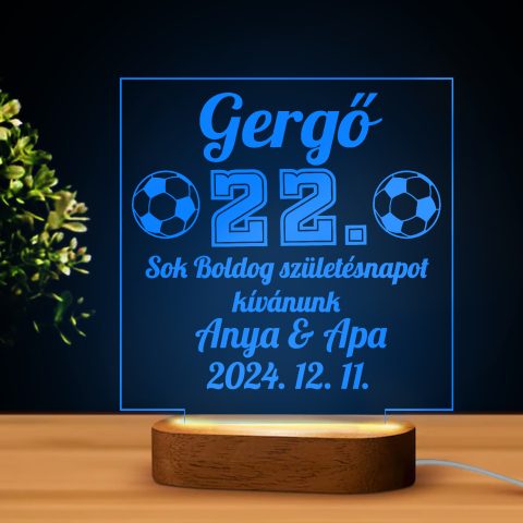 Boldog szülinapot led lámpa névvel, életkorral 3