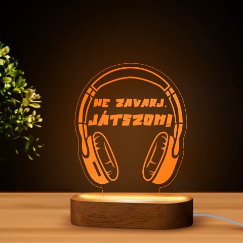 Ne zavarj játszom gamer füles led lámpa