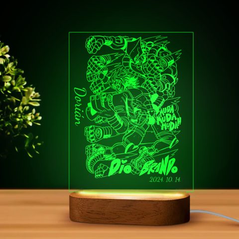 Jojo's Bizarre Adventure 5 LED lámpa, névvel és dátummal