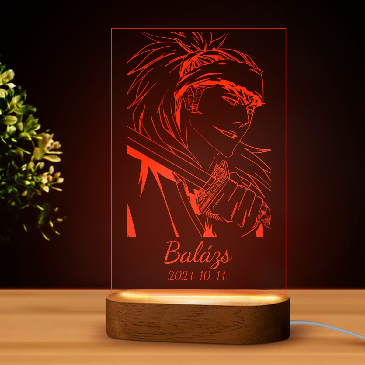 Bleach 5 LED lámpa, névvel és dátummal