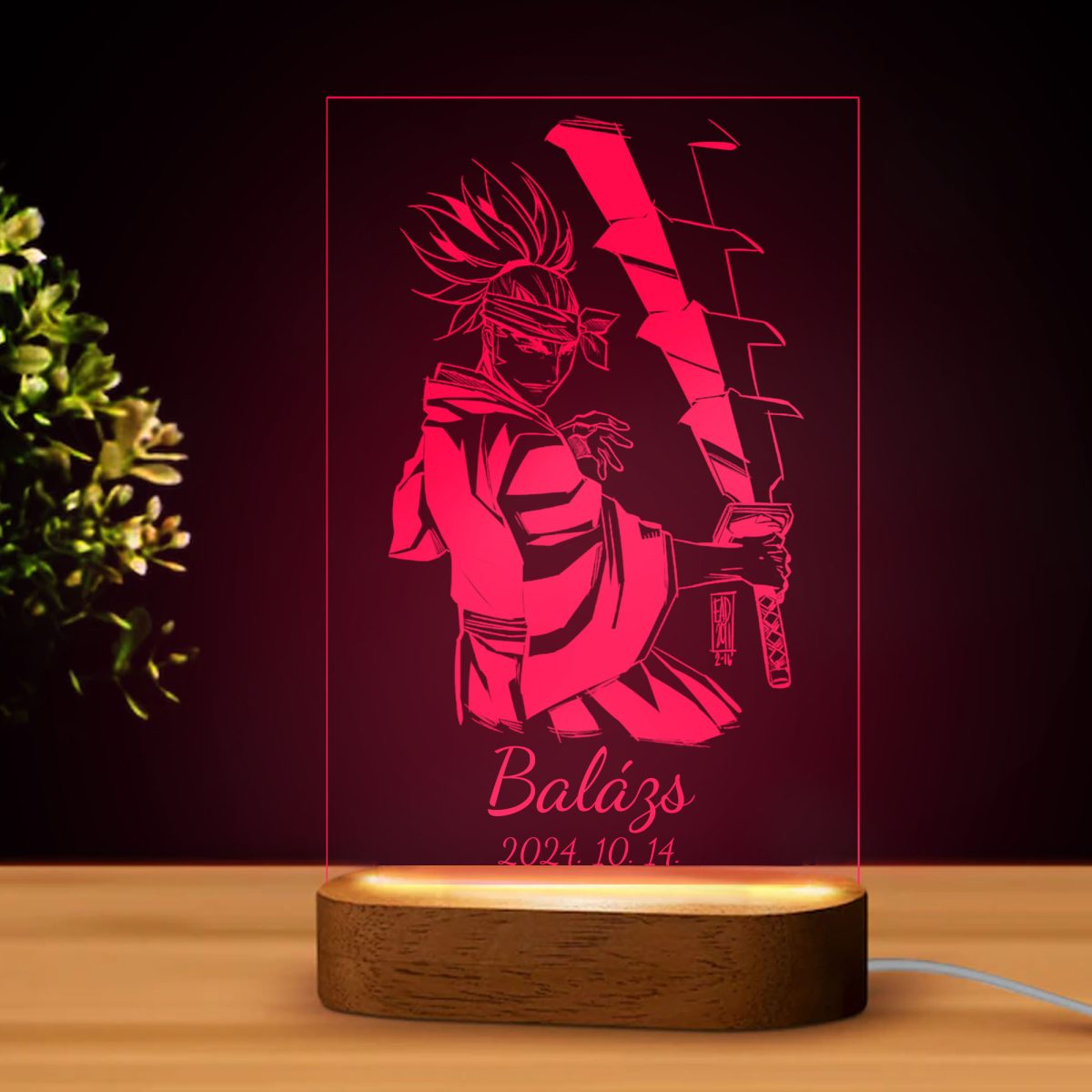 Bleach 6 LED lámpa, névvel és dátummal