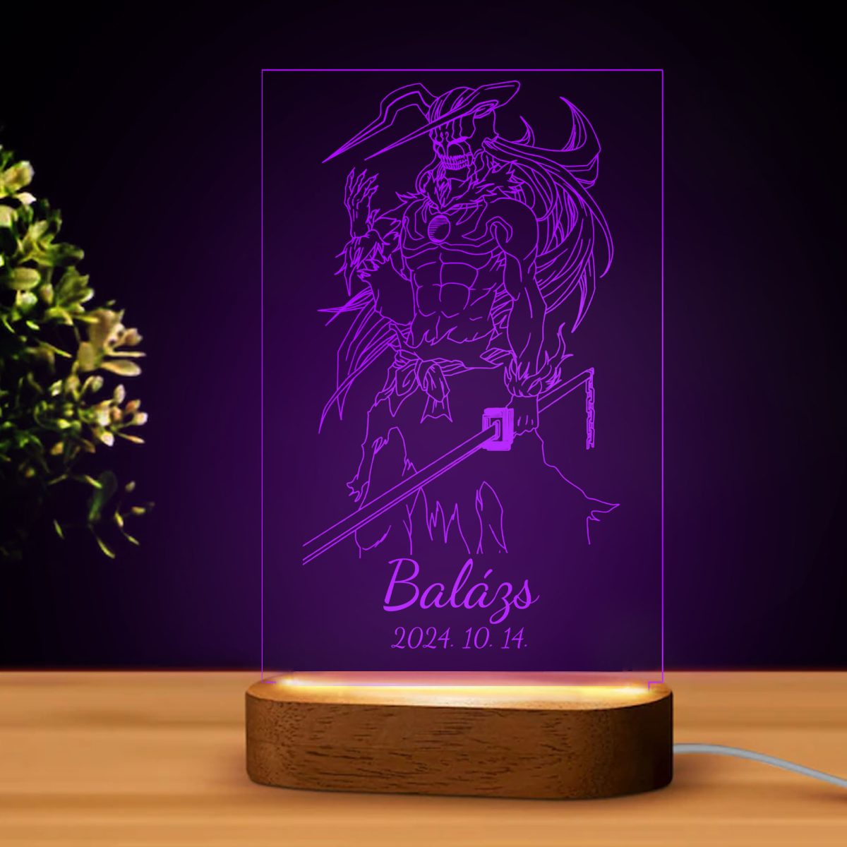 Bleach 8 LED lámpa, névvel és dátummal