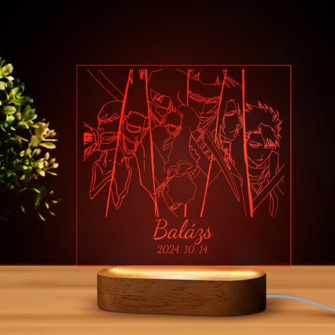 Bleach 10 LED lámpa, névvel és dátummal