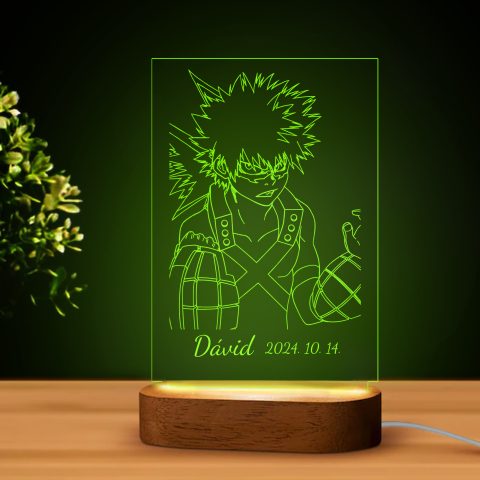 Boku no Hero Academia 4 LED lámpa, névvel és dátummal