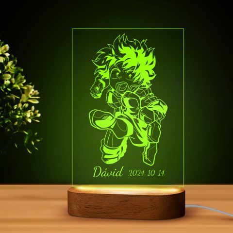 Boku no Hero Academia 8 LED lámpa, névvel és dátummal
