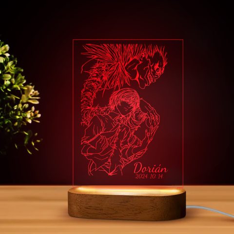 Death Note 2 LED lámpa, névvel és dátummal