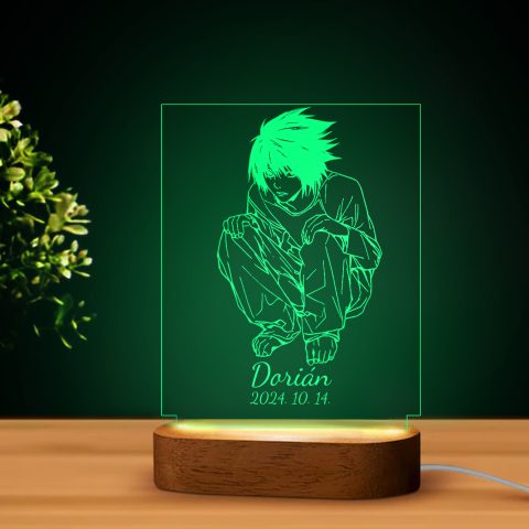 Death Note 5 LED lámpa, névvel és dátummal