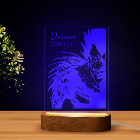 Death Note 8 LED lámpa, névvel és dátummal
