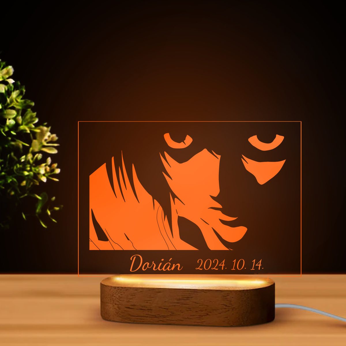 Death Note 10 LED lámpa, névvel és dátummal