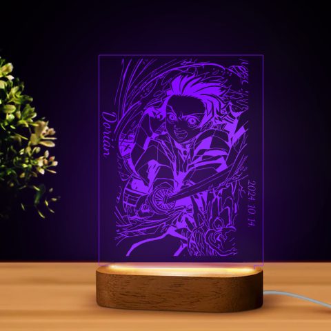 Demon Slayer 1 LED lámpa, névvel és dátummal