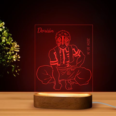 Demon Slayer 3 LED lámpa, névvel és dátummal
