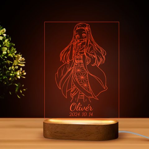 Demon Slayer 7 LED lámpa, névvel és dátummal