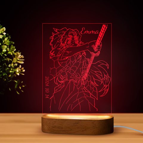 Demon Slayer 10 LED lámpa, névvel és dátummal