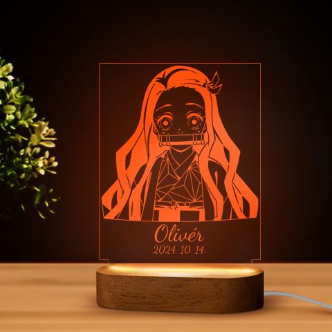Demon Slayer 13 LED lámpa, névvel és dátummal