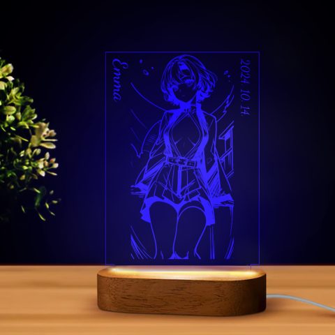 Demon Slayer 16 LED lámpa, névvel és dátummal