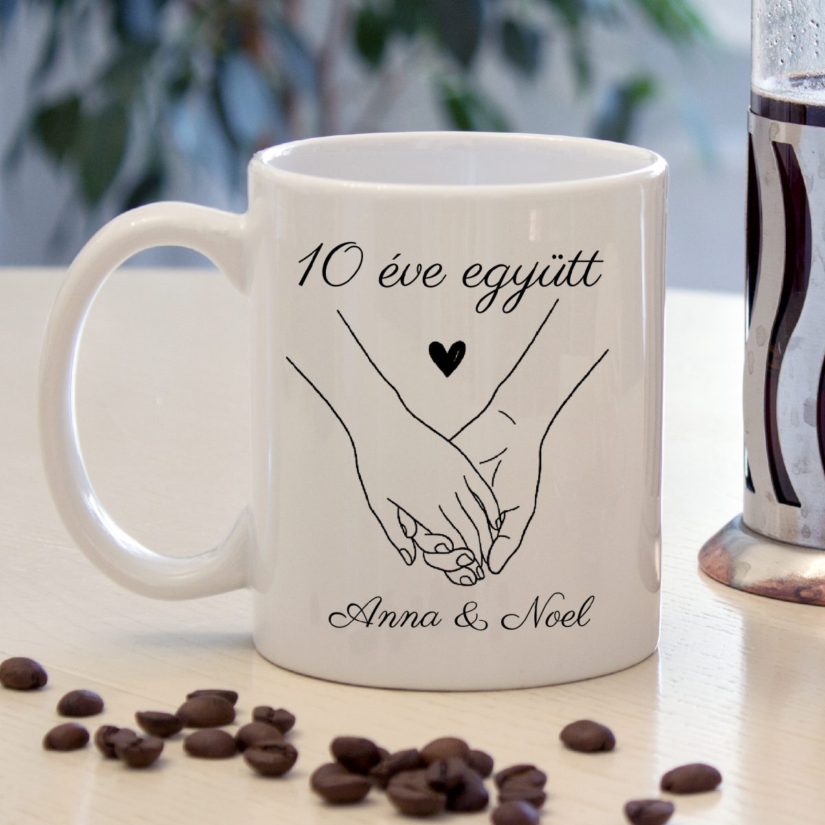 ... éve együtt kézfogós bögre névvel, számmal