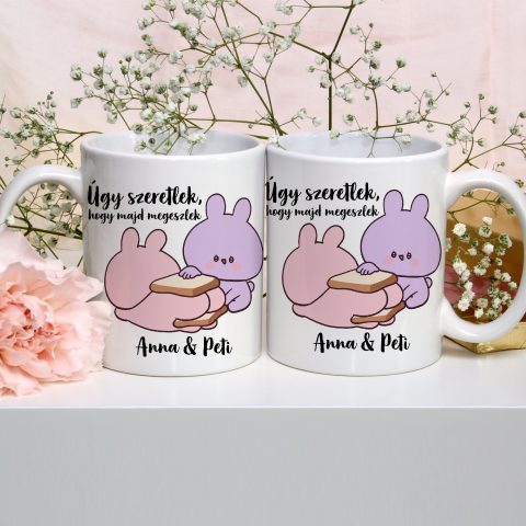 Úgy szeretlek, hogy majd megeszlek páros bögre