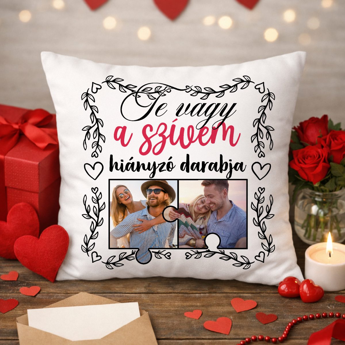 Te vagy a szívem hiányzó darabja párna