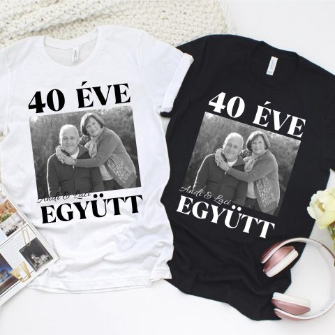... éve együtt páros póló képpel és névvel