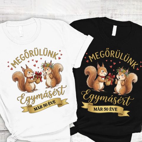 Megőrülünk egymásért mókusos páros póló