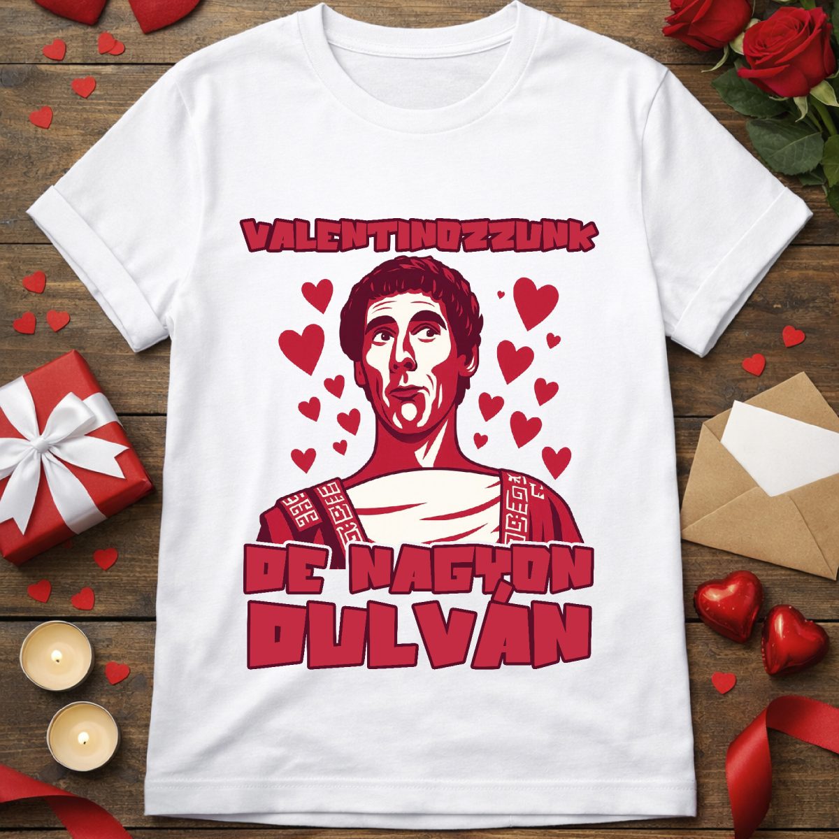 Rózsaszín valentinozzunk de nagyon dulván póló vagy pulcsi