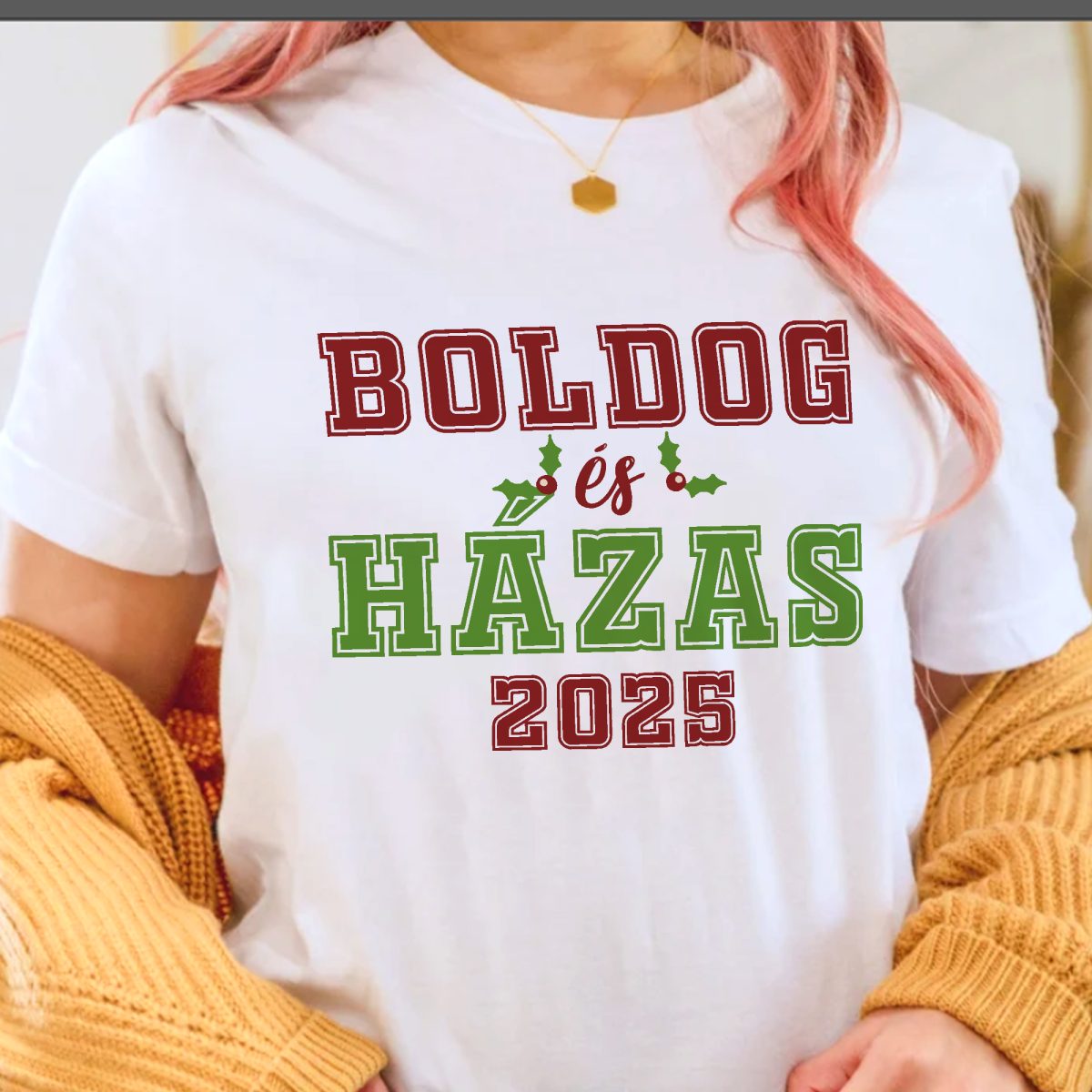 Boldog és házas póló vagy pulcsi évszámmal