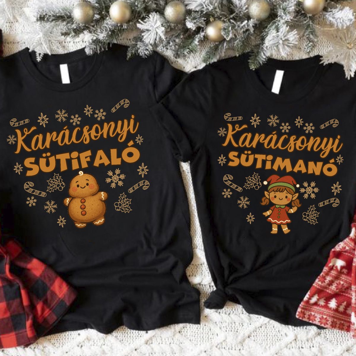 Karácsonyi sütifaló és sütimanó páros póló vagy pulcsi